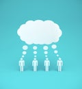 Mans with mindcloud on a blue background Royalty Free Stock Photo