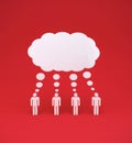 Mans with mindcloud on red background Royalty Free Stock Photo