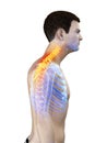 a mans painful neck Royalty Free Stock Photo
