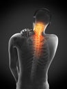A mans painful neck Royalty Free Stock Photo