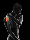 A mans painful shoulder Royalty Free Stock Photo