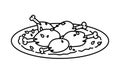 Mansaf icon , Arabic Spiced Lamb With Rice , vector illustration