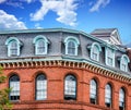 Mansard Roof on Classic Brick Building Royalty Free Stock Photo