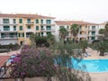 Mansion buildings and exotic trees on Sal island in Cape Verde