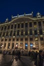 Mansion of the Dukes of Brabant at the Grand Place at night in B Royalty Free Stock Photo