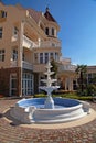 Mansion exterior with fountain Royalty Free Stock Photo