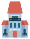 Mansion flat icon. Big house front view Royalty Free Stock Photo