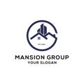 Mansion group logo design, real estate logo vector