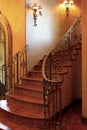 Mansion home interior front stairway entrance Royalty Free Stock Photo