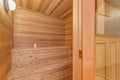 Mansion home sauna room with teak surround Royalty Free Stock Photo