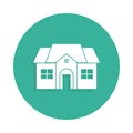 mansion icon in Badge style with shadow Royalty Free Stock Photo