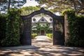 Mansion Open Gate Entrance Vacation Home Royalty Free Stock Photo