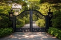 Mansion Open Gate Entrance Vacation Home Royalty Free Stock Photo