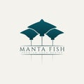 Manta fish minimalist logo template vector illustration design. simple modern stingray logo concept