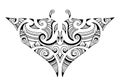 Manta ray maori tattoo ornament
