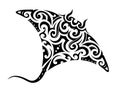 Maori style manta ray tattoo Royalty Free Stock Photo