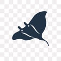 Manta ray vector icon isolated on transparent background, Manta