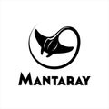 Manta stingray logo design animal vector simple black graphic