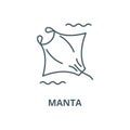 Manta vector line icon, linear concept, outline sign, symbol