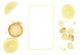 Mantecado, polvoron on a white isolated background. Lemon cookies, lemon