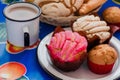 Manteconchas, sweet mexican bread, traditional bakery in Mexico, Mexican pastries concha Royalty Free Stock Photo