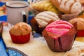 Manteconchas, sweet mexican bread, traditional bakery in Mexico, Mexican pastries concha Royalty Free Stock Photo