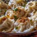 Manti, Mantu or Manty is Famous Traditional Meat Dishes of Central Asia, Turkey and China Royalty Free Stock Photo