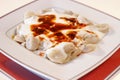 Manti with sauce Royalty Free Stock Photo