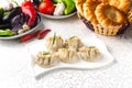 Manti, steamed meat dough. Dumplings. Royalty Free Stock Photo