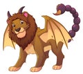 Manticore Cartoon Illustration Color Royalty Free Stock Photo