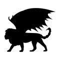 Manticore silhouette mythology symbol fantasy. Royalty Free Stock Photo