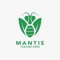 Mantis insect logo design Royalty Free Stock Photo