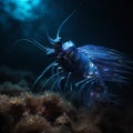 Mantis shrimp in the water, illustration, Generative AI