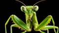 Mantis on black background. generated by AI tool.