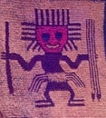 ,textile Paracas Nazca Peru, culture with great weavers from the year 700 BC -200 AD with mythological figures embroidered