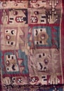 Mantles, textile Paracas Nazca Peru, culture with great weavers from the year 700 BC -200 AD with mythological figures embroidered