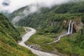 Manto de la novia (bridal veil) waterfall Royalty Free Stock Photo