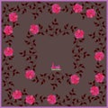 Manton shawl. Floral pattern with emblem of Spain. Vector illustration