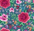 Manton Shawl, Spanish Floral Print - seamless background Royalty Free Stock Photo