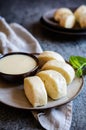 Mantou - Chinese steamed buns served with sweetened condensed mi