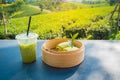 Mantou green tea and fresh milk green tea are popular beverages of Chui Fong Rai, Chiang Rai Province