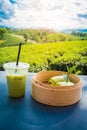 Mantou green tea and fresh milk green tea are popular beverages of Chui Fong Rai, Chiang Rai Province