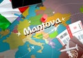 Mantova city travel and tourism destination concept. Italy flag
