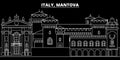 Mantova silhouette skyline. Italy - Mantova vector city, italian linear architecture, buildings. Mantova travel