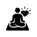 Mantra Yoga Silhouette Icon. Meditate Relax Pictogram. Spiritual Chakra Zen Black Icon. Calm Aura Galaxy Serenity and