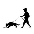 Mantrailing training dog silhouette graphic