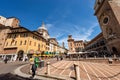 Piazza delle Erbe with the Medieval Palazzo della Ragione - Mantua Italy Royalty Free Stock Photo