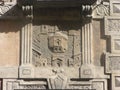 bas-relief on the facade of the Rabbi`s House in Mantua, Italy