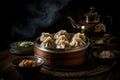 Manty or Manti, Traditional Oriental Steamed Dish