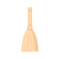 Manual broomstick or besom for sweeping and cleaning. Broom with straw handle and brush. Housework tool. Colored flat